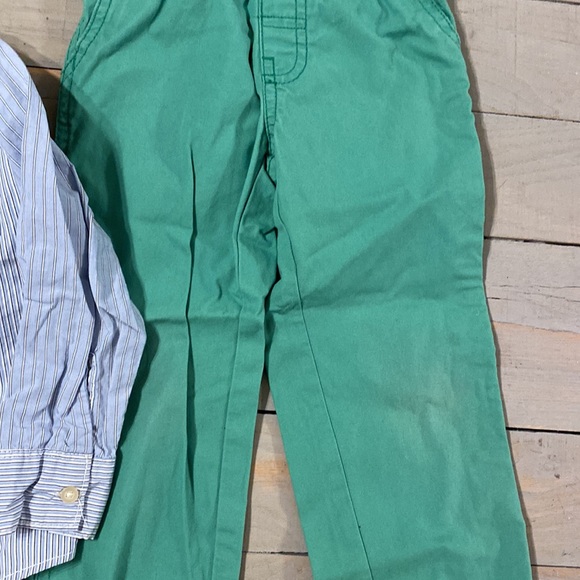 Carter’s, 2-piece set. Button down, striped shirt, green pants. GUC. 3T - Picture 4 of 6